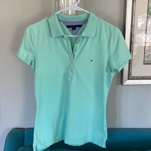 Tommy Hilfiger Seafoam Green polo top, size Medium